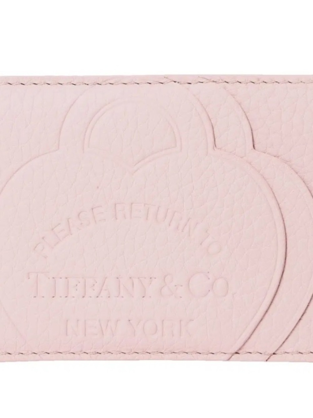 Tiffany & Co. Pale Pink Pebbled Leather Card & Key Holder